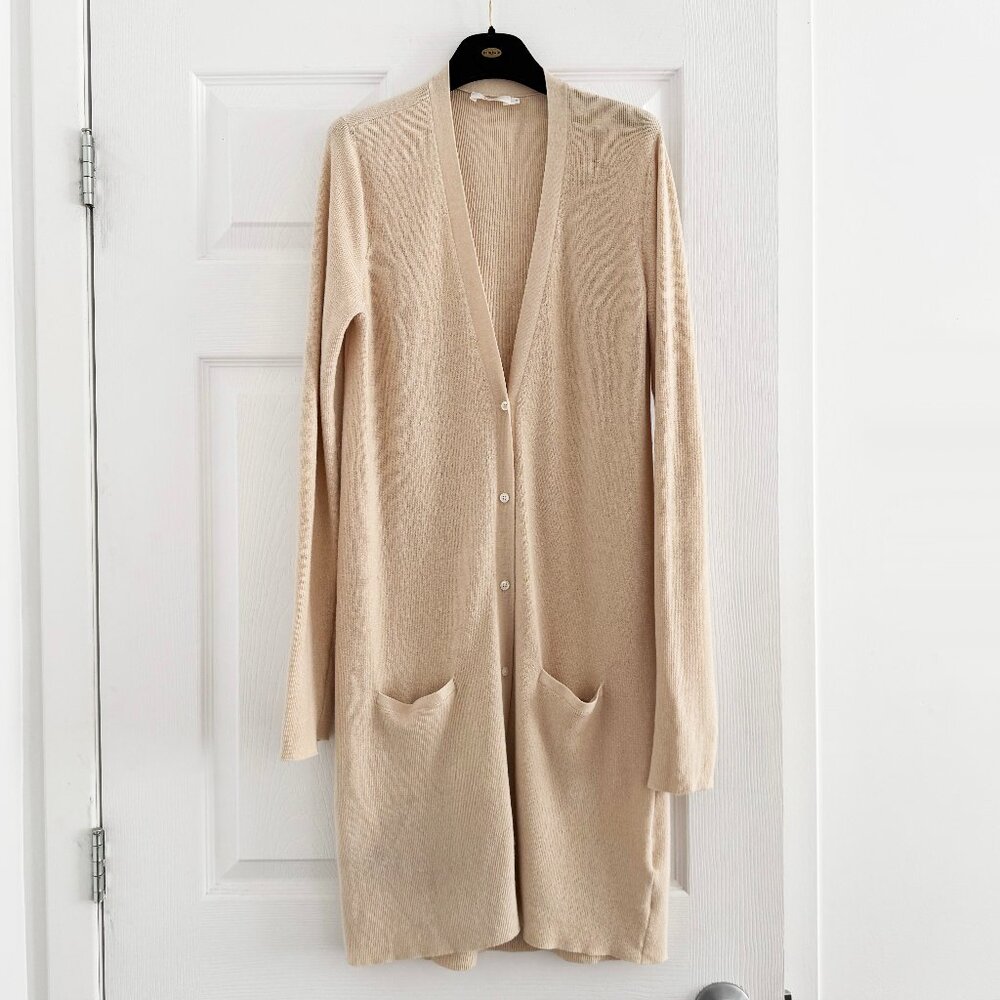 A.L.C Merino Wool Long Cardigan in Cream, size Small (fits XS/S)